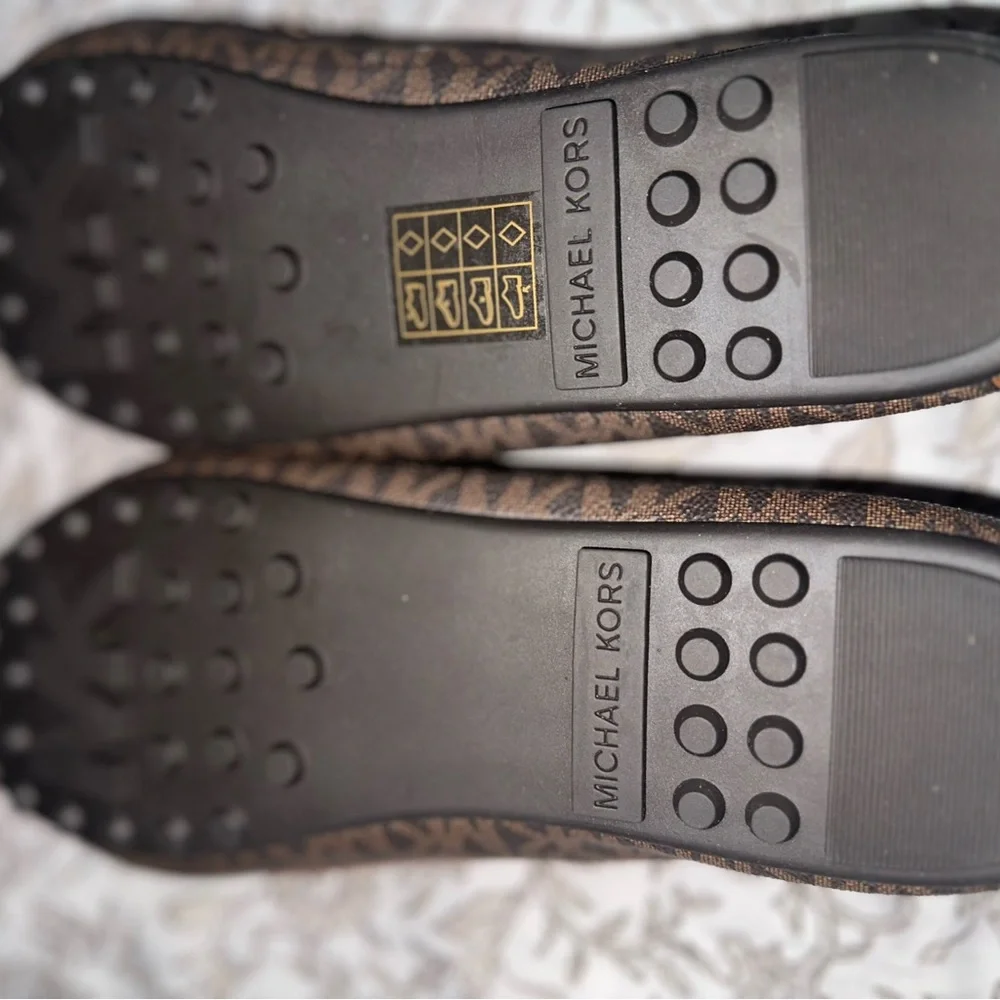 MICHAEL Michael Kors Brown and Gold Loafers - Picture 3 of 6